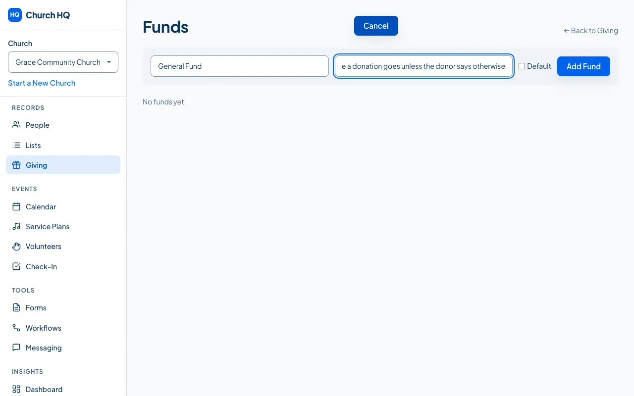Adding a fund.