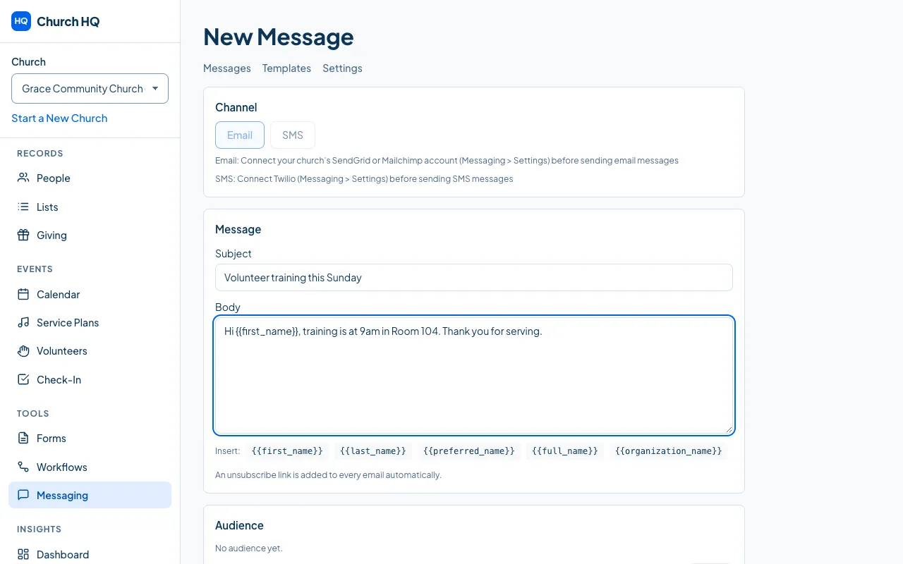 Writing a message.