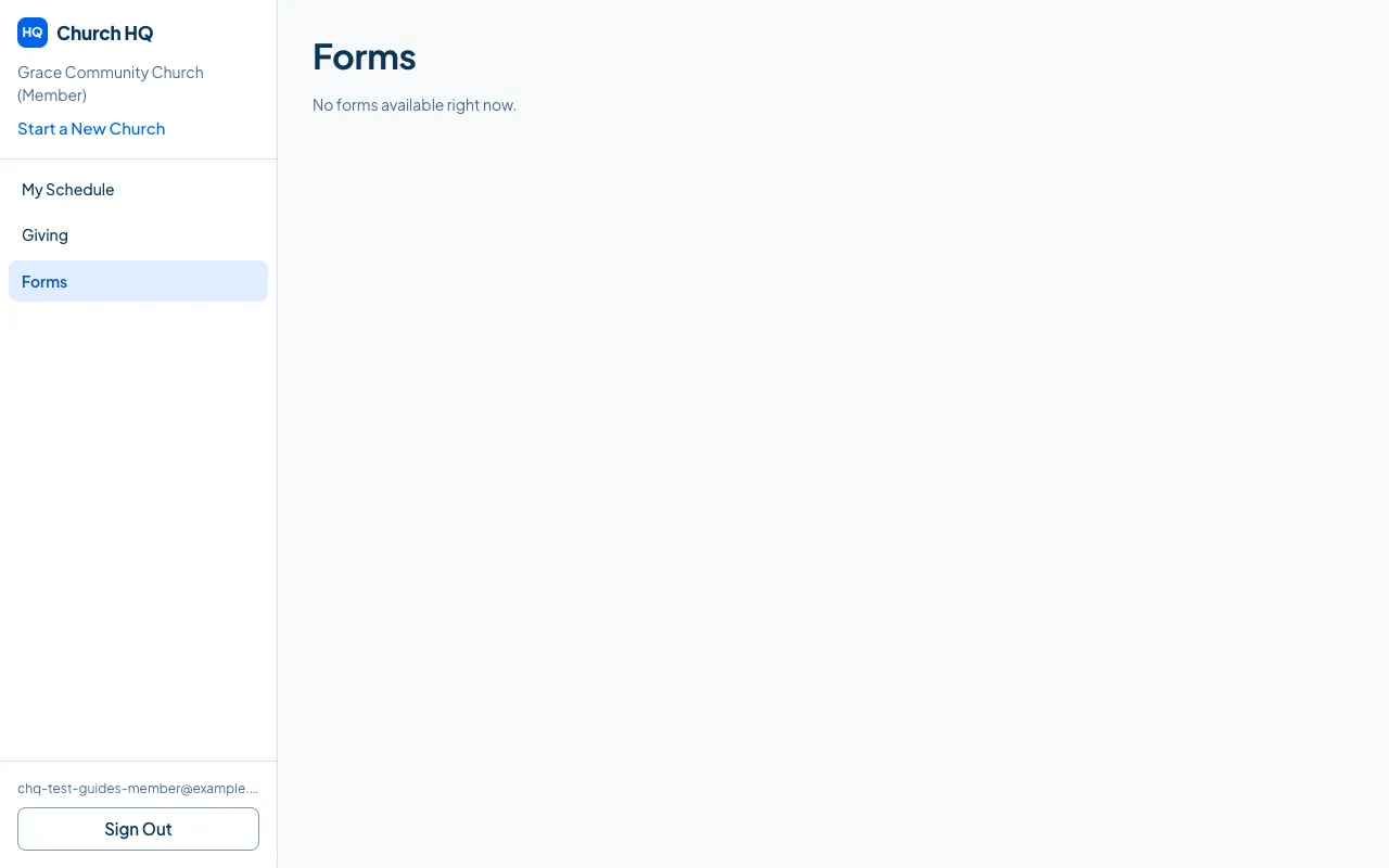 Forms in the Member Portal.