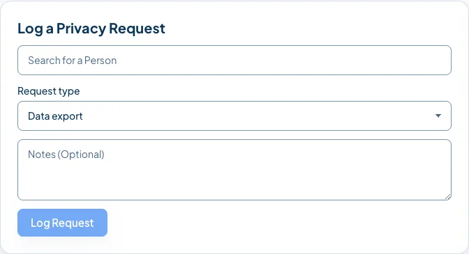Logging a privacy request.