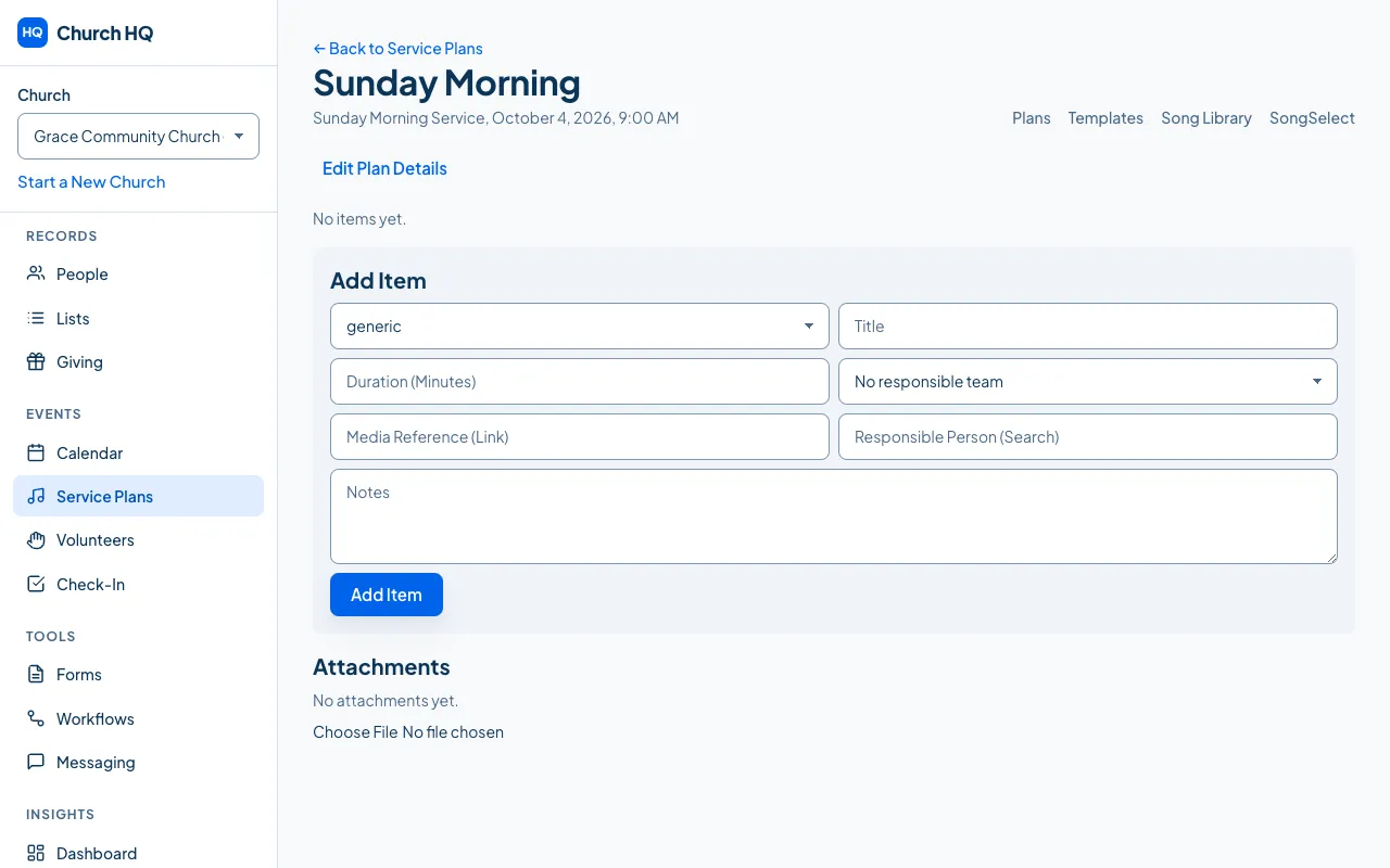 A service plan.
