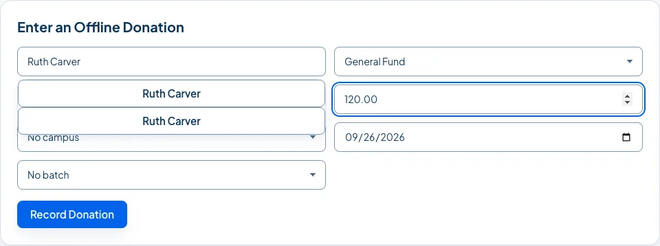 The offline donation form.