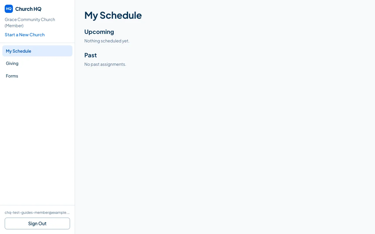 My Schedule in the Member Portal.