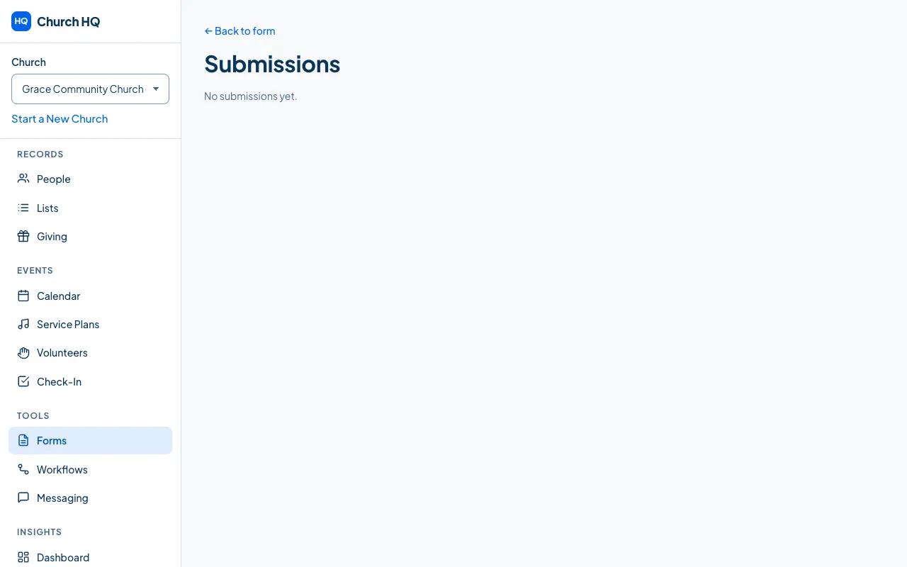 A form’s submissions.